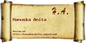 Hanuska Anita névjegykártya